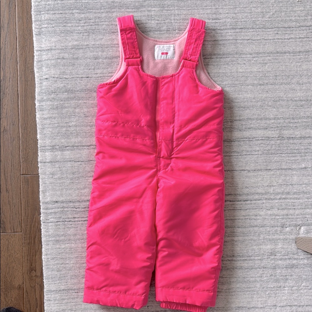 Toddler pink snow bib